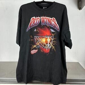 1993 Detroit Red Wings Helmet Lightning Nhl Single Stitch Shirt Detroit